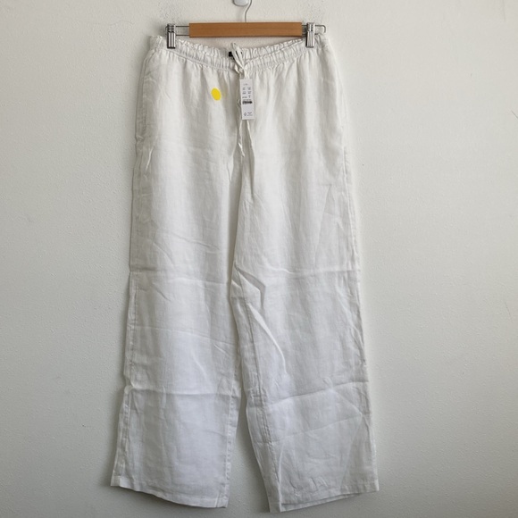 J. Crew Women's New Soleil pant in linen Medium White Color - Picture 4 of 8